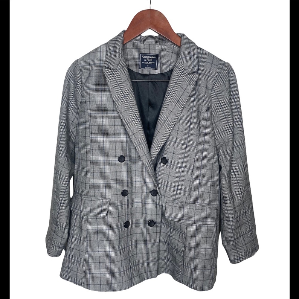 ABERCROMBIE & FITCH Gray Plaid Blazer Size 8